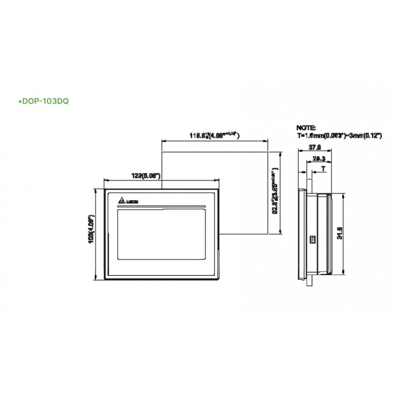 DOP-103DQ - Панель оператора TFT LCD дисплей 4.3" (480 x 272), ARM Cortex-A8 800 МГц, flash ROM 256 MB, RAM 512 MB, USB, 2 COM, RTC, Ethernet, Delta