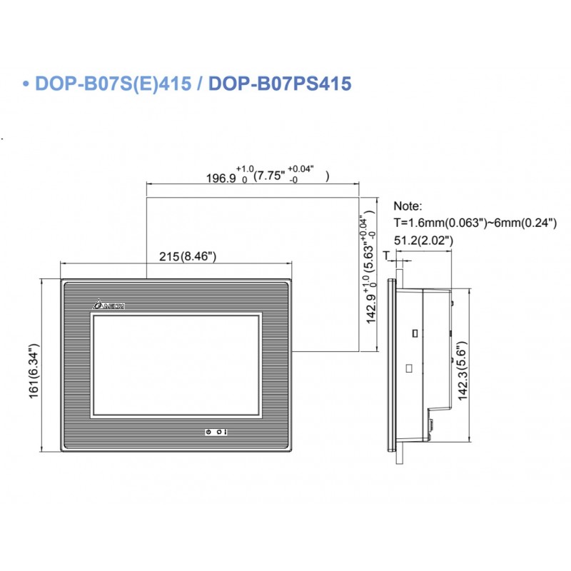 DOP-B07PS415 - Панель оператора графическая 7" TFT (800х480), поддержка сервоприводов серии ASDA-A2, Delta