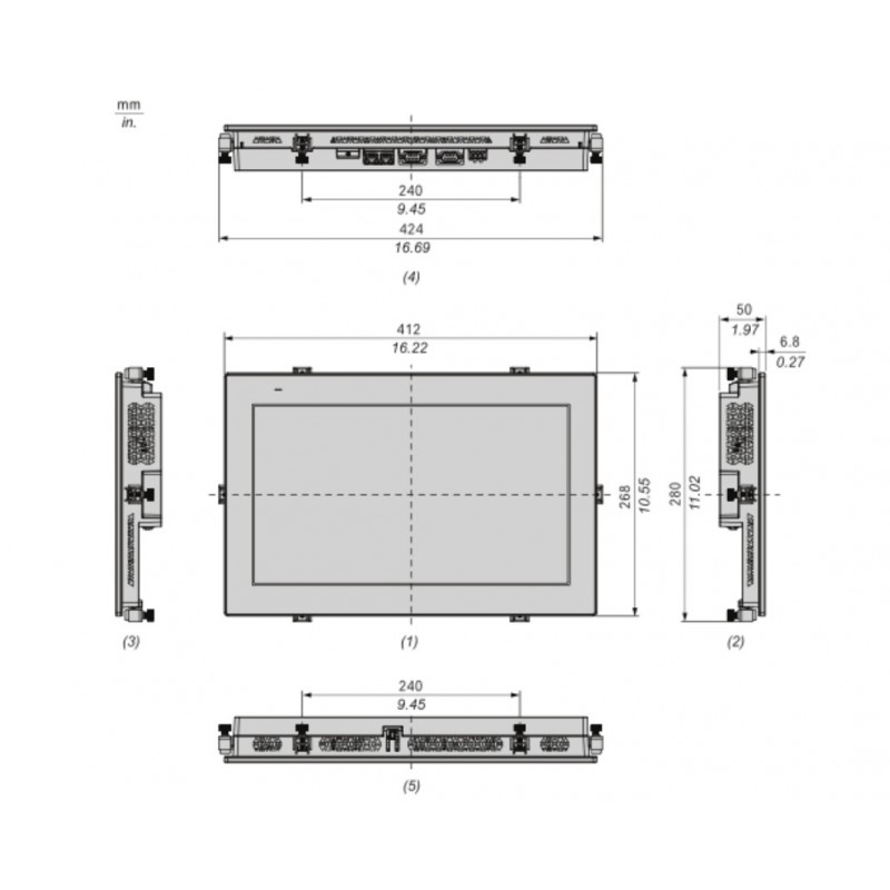 HMIET6700 - Панель оператора Harmony ET6, 15.6'', 1 COM1 (RS - 232C) 1 COM2 (RS - 422/485) 1 USB mini-B 1 USB A, RAM 256MB, Ethernet 10/100 Base-Tx, Schneider Electric