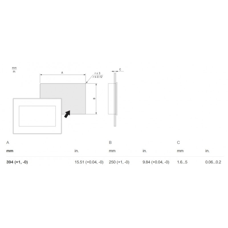 HMIET6700 - Панель оператора Harmony ET6, 15.6'', 1 COM1 (RS - 232C) 1 COM2 (RS - 422/485) 1 USB mini-B 1 USB A, RAM 256MB, Ethernet 10/100 Base-Tx, Schneider Electric