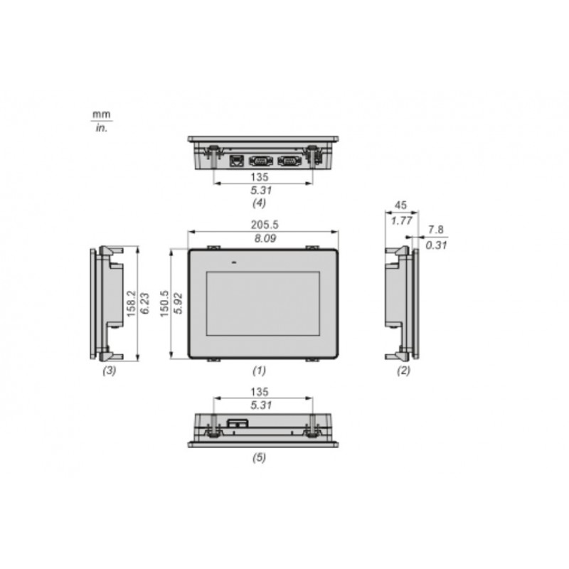 HMIET6401 - Панель оператора Harmony ET6, 7'', 1 COM1 (RS - 232C) 1 COM2 (RS - 422/485) 1 USB mini-B 1 USB A, RAM 256MB, Schneider Electric