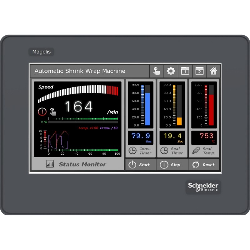 HMISTO705 - Cенсорная панель TFT 4.3'', 1 COM1(RS-232C), 2 USB, 26MB, Schneider Electric