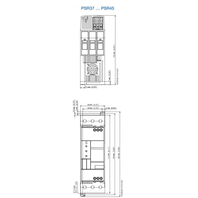 (1SFA896110R7000) Устройство плавного пуска PSR37-600-70, P=18,5 кВт, Uвх=3Фх380В, ABB