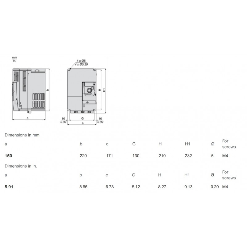 (ATV310HU75N4E) Преобразователь частоты Schneider Electric, Easy Altivar 310, P=7.5 кВт, Uвх=3Фх380В/Uвых=3Фх380В