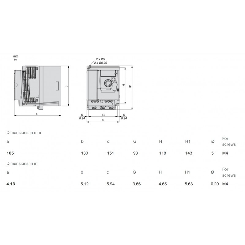 (ATV310HU22N4E) Преобразователь частоты Schneider Electric, Easy Altivar 310, P=2.2 кВт, Uвх=3Фх380В/Uвых=3Фх380В