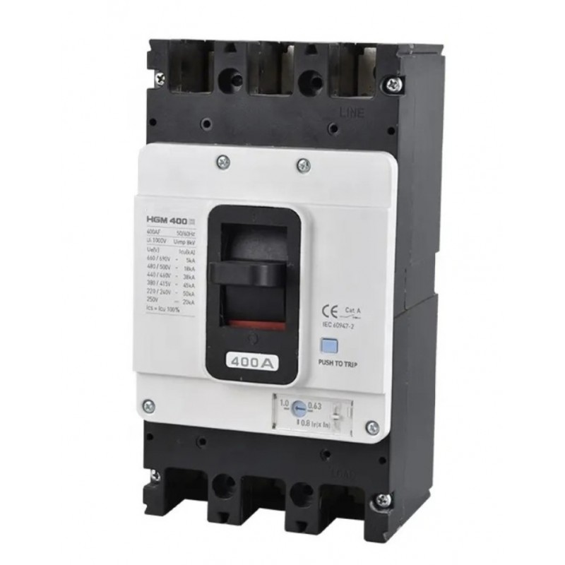 Автоматический выключатель MCCB HGM, 3P In-400 А, Icu-38 кА, термомагнитный (In-0.63...1) x In, HYUNDAI ELECTRIC