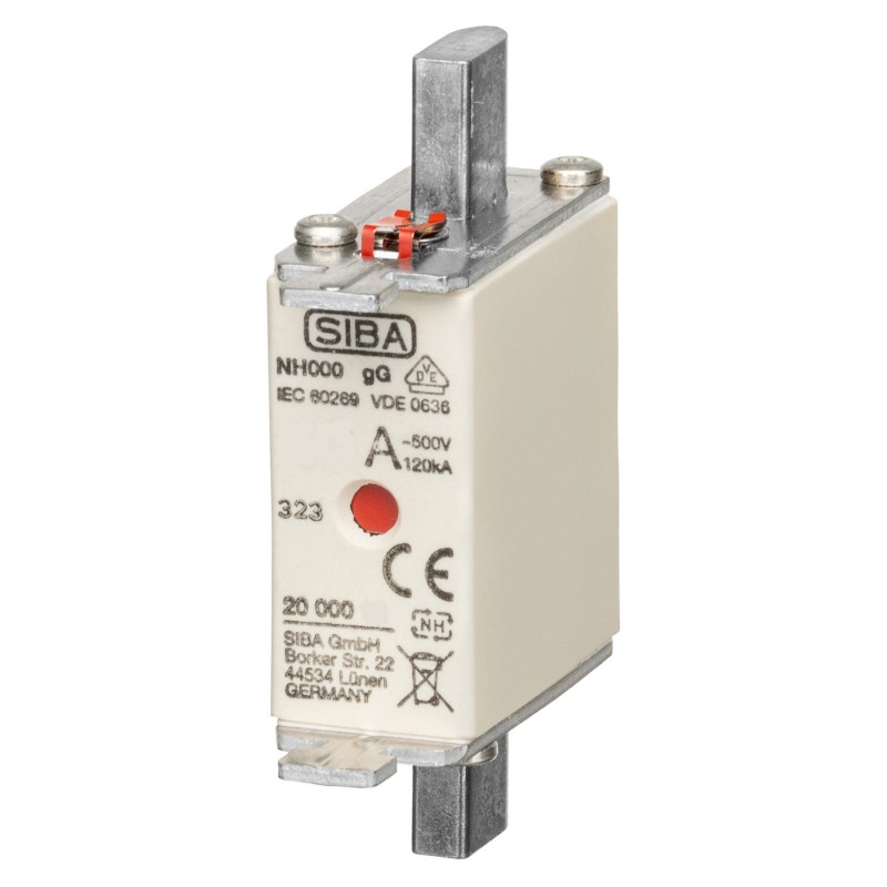 S20 000 13.6 - Предохранитель ножевой SIBA, 6 A, NH-000, gG, 500 В АС/220 В DC, Pronutec