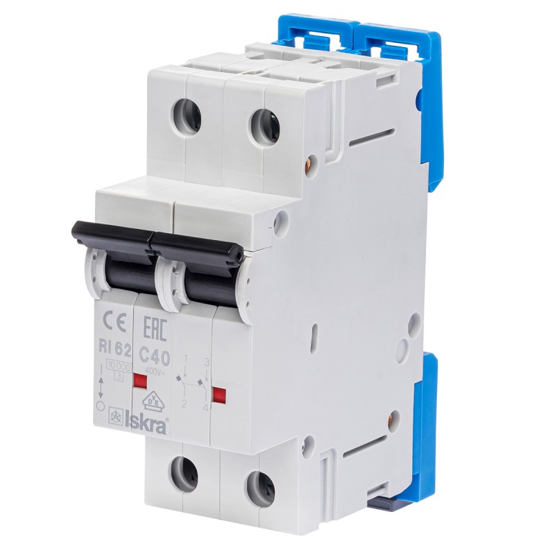 786100156000 - Автоматический выключатель RI62, 2P In=40 A, Кривая C, 10 кА, Iskra