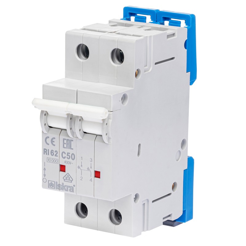 786100157000 - Автоматический выключатель RI62, 2P In=50 A, Кривая C, 10 кА, Iskra