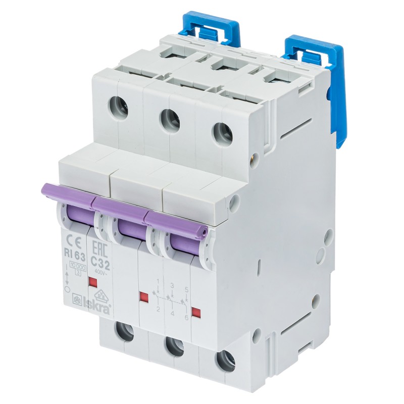 Автоматический выключатель RI63, 3P In=32 A, Кривая C, 10 кА, Iskra (786100107000)