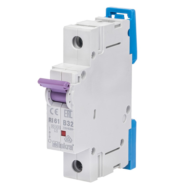 786100043000 - Автоматический выключатель RI61, 1P In=32 A, Кривая B, 10 кА, Iskra