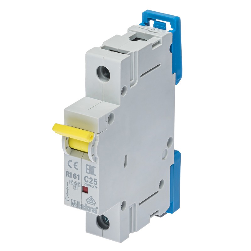 786100058000 - Автоматический выключатель RI61, 1P In=25 A, Кривая C, 10 кА, Iskra