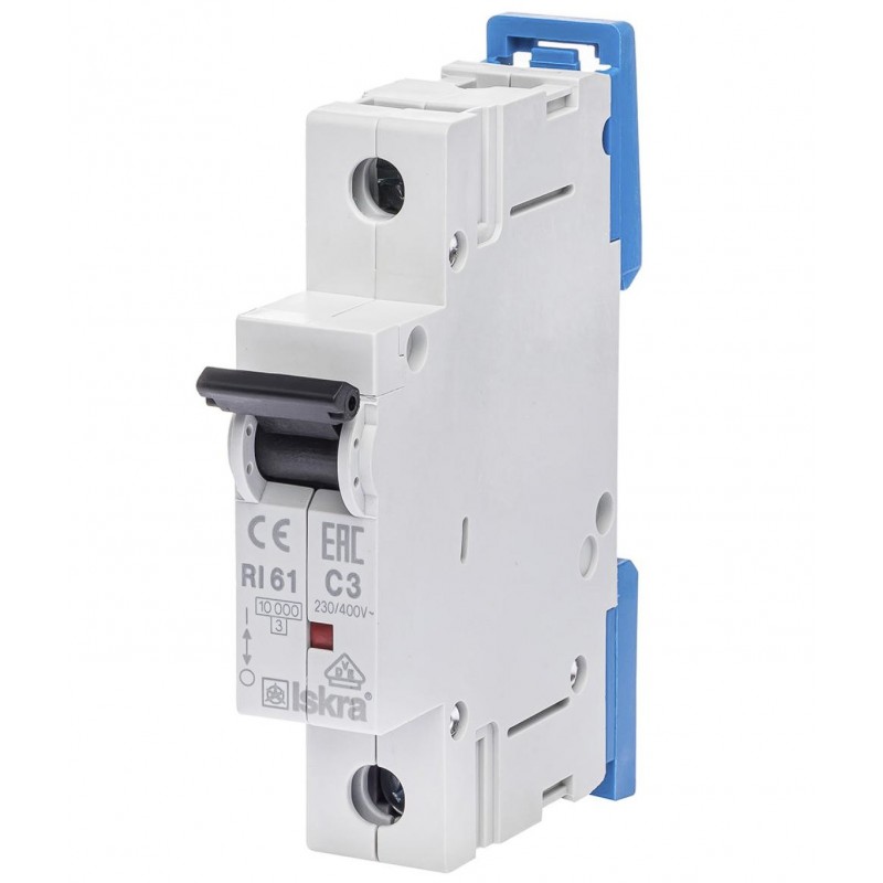 786100050000 - Автоматический выключатель RI61, 1P In=3 A, Кривая C, 10 кА, Iskra