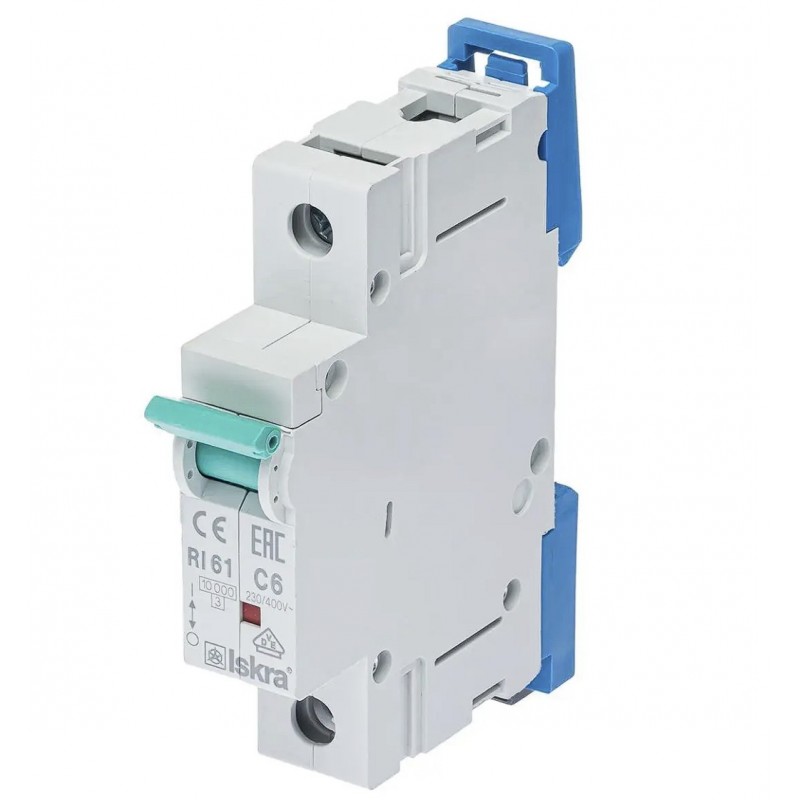 786100052000 - Автоматический выключатель RI61, 1P In=6 A, Кривая C, 10 кА, Iskra