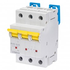786100122000 - Автоматический выключатель RI63, 3P In=25 A, Кривая D, 10 кА, Iskra