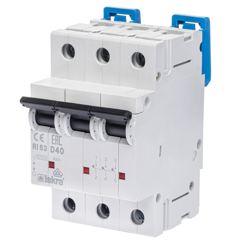 Автоматический выключатель RI63, 3P In=40 A, Кривая D, 10 кА, Iskra (786100124000)
