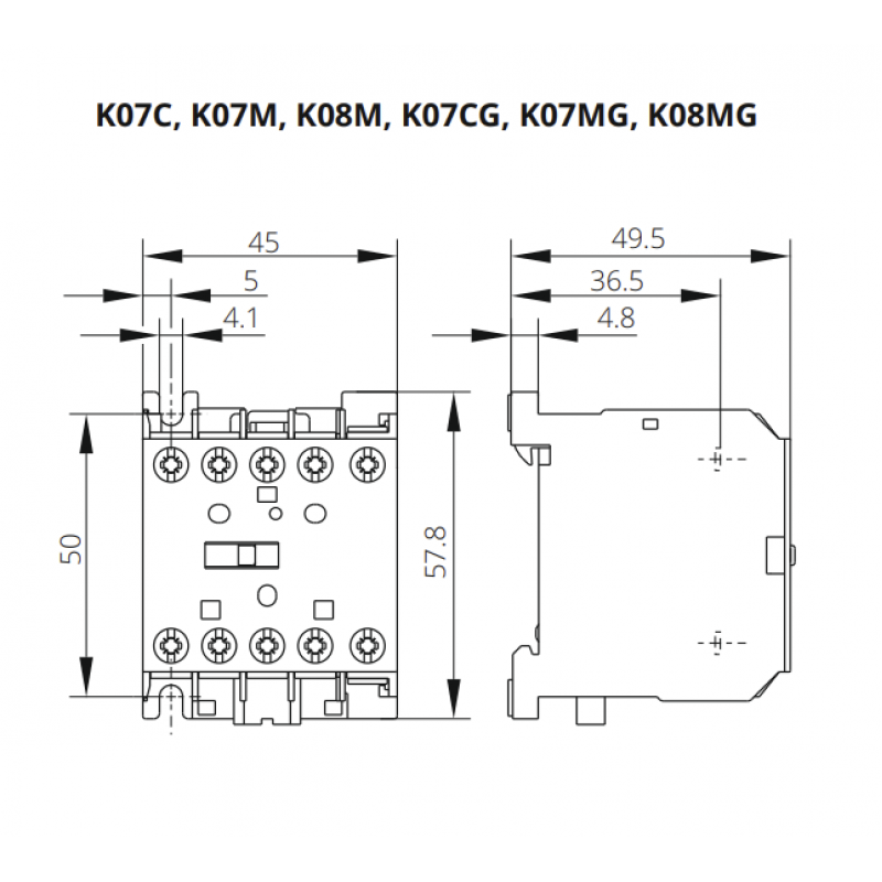 Миниконтактор K08M-10, Ie-15.5 A, 7.5 кВт (AC-3), Uc-24 В AC, 1NO, Iskra (030041328000)