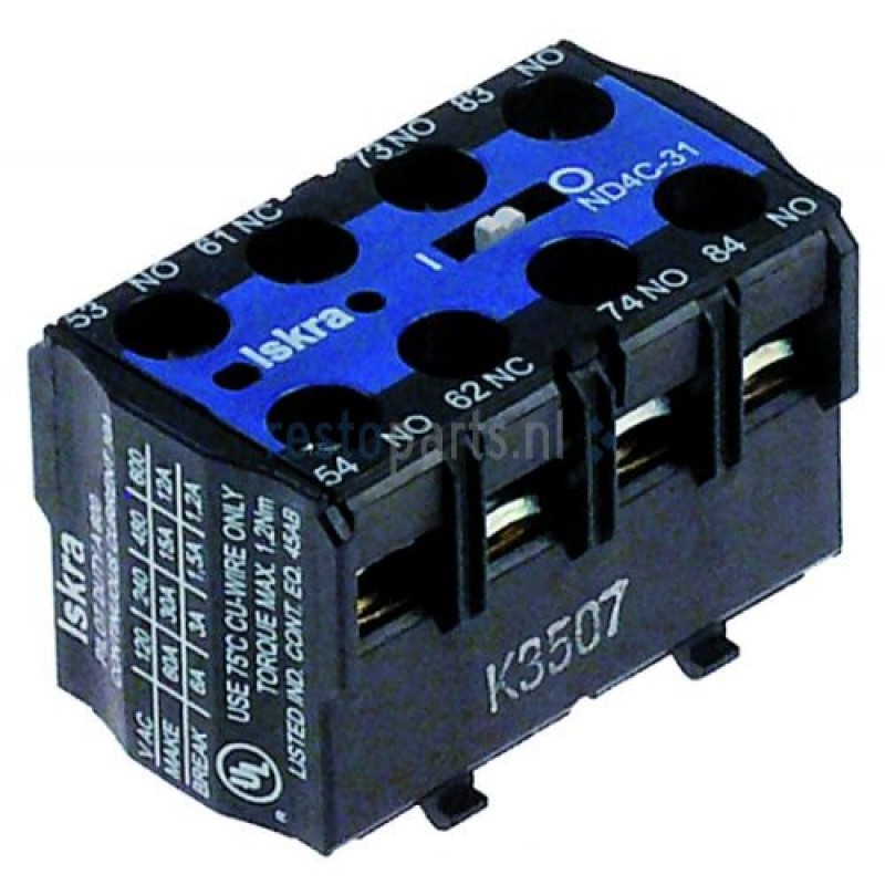 Дополнительный контакт ND4C-22 для K03-K08, 2NO+2NC, Iskra (038421977000)