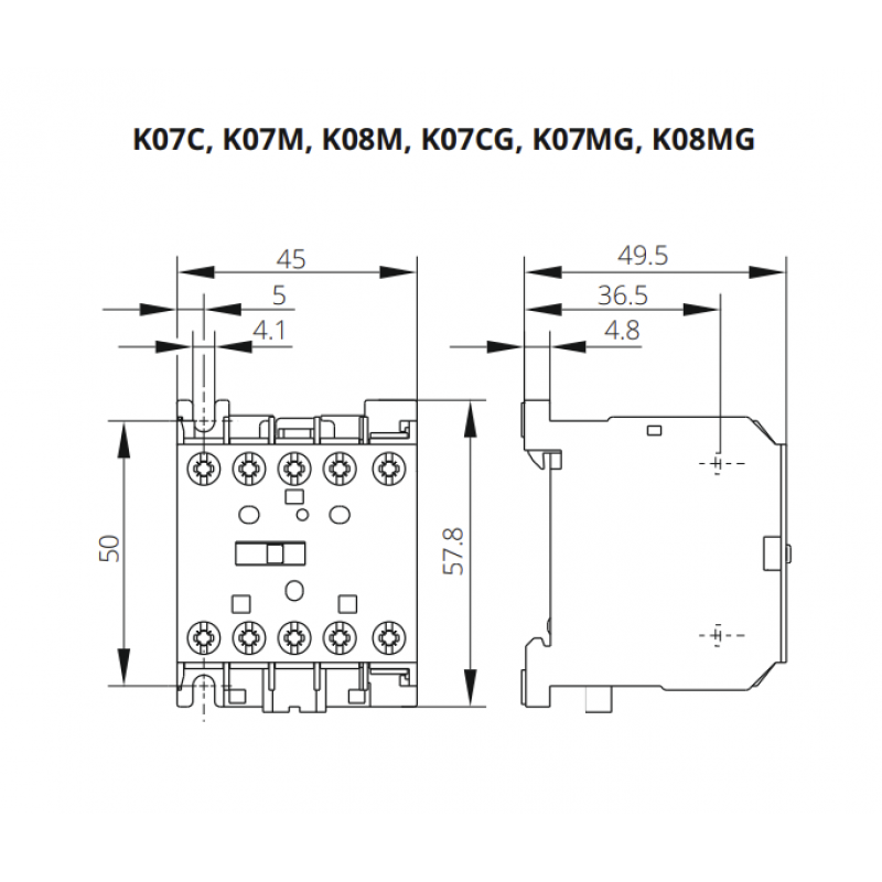 Миниконтактор K07MG-10, Ie-11.3 A, 5.5 кВт, Uc-24 В DC, 1NO, Iskra (030040091000)