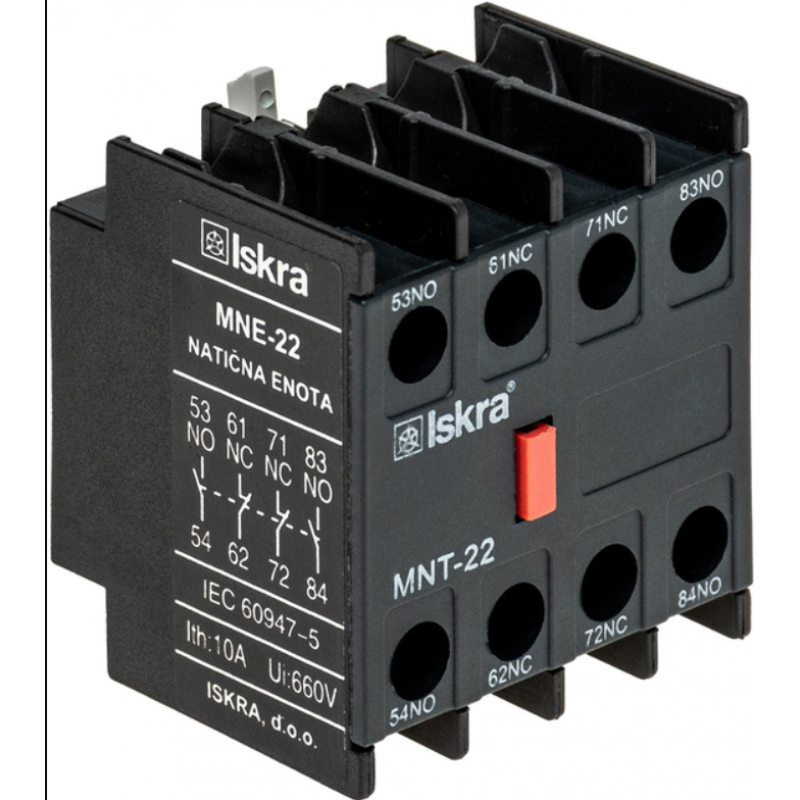 Дополнительный контакт MNT-22 для KNLM, 2NO+2NC, Iskra (786150002100)