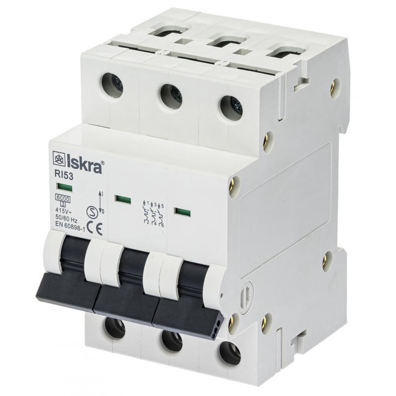786091132000 - Автоматический выключатель RI53, 3P In=32 A, Кривая C, 6 кА, Iskra