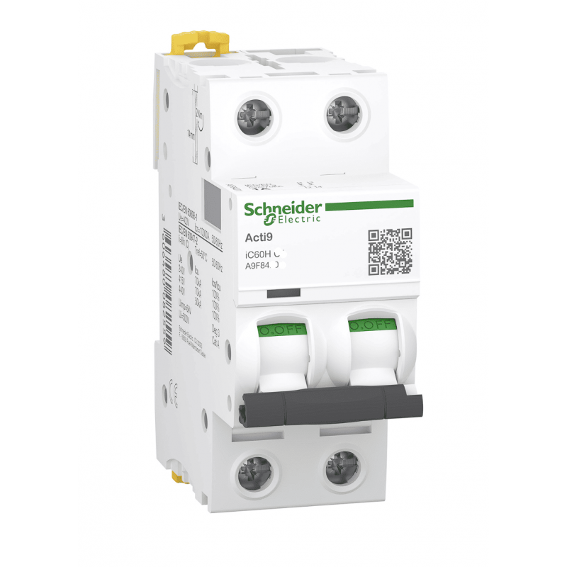 A9F85270 - Автоматический выключатель iC60H, 2P In=0.5 А, Кривая D, 10 кА, Schneider Electric