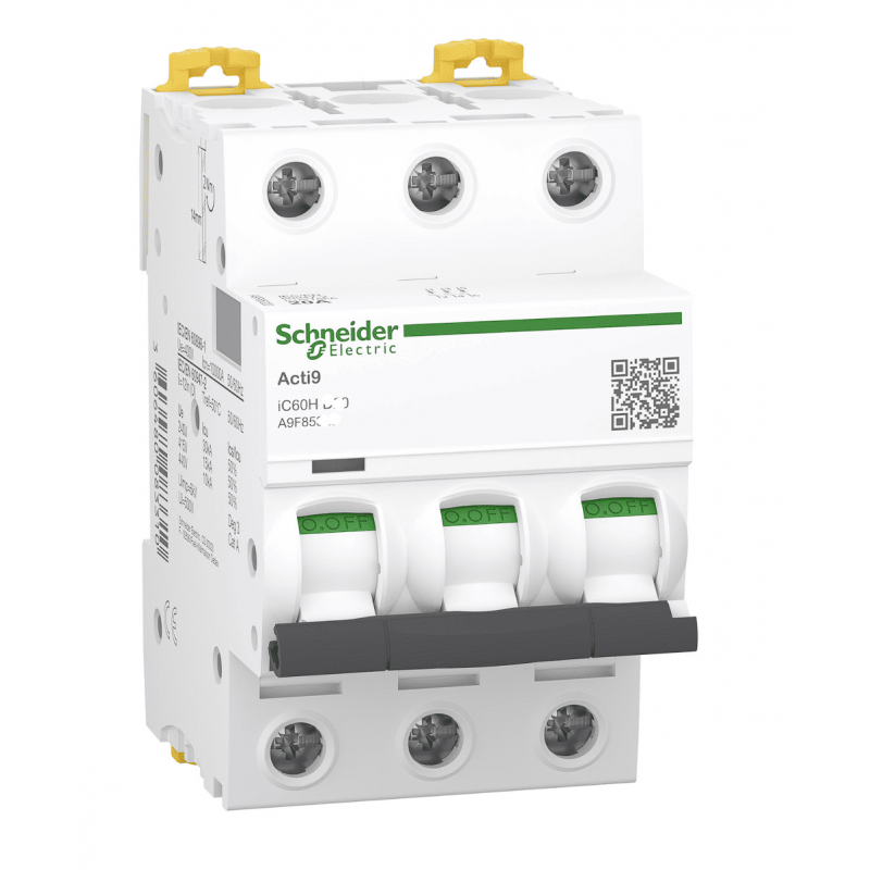 A9F85370 - Автоматический выключатель iC60H, 3P In=0.5 А, Кривая D, 10 кА, Schneider Electric