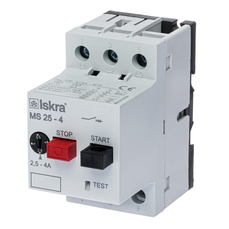 30107962000 - Автомат защиты двигателя MS25, Ir-2.5-4 A, Iskra