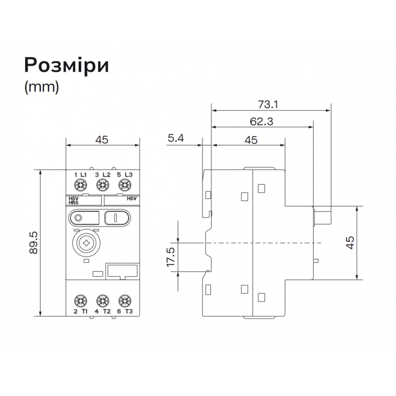 30108765000 - Автомат защиты двигателя MS32, Ir-4-6.3 A, Iskra