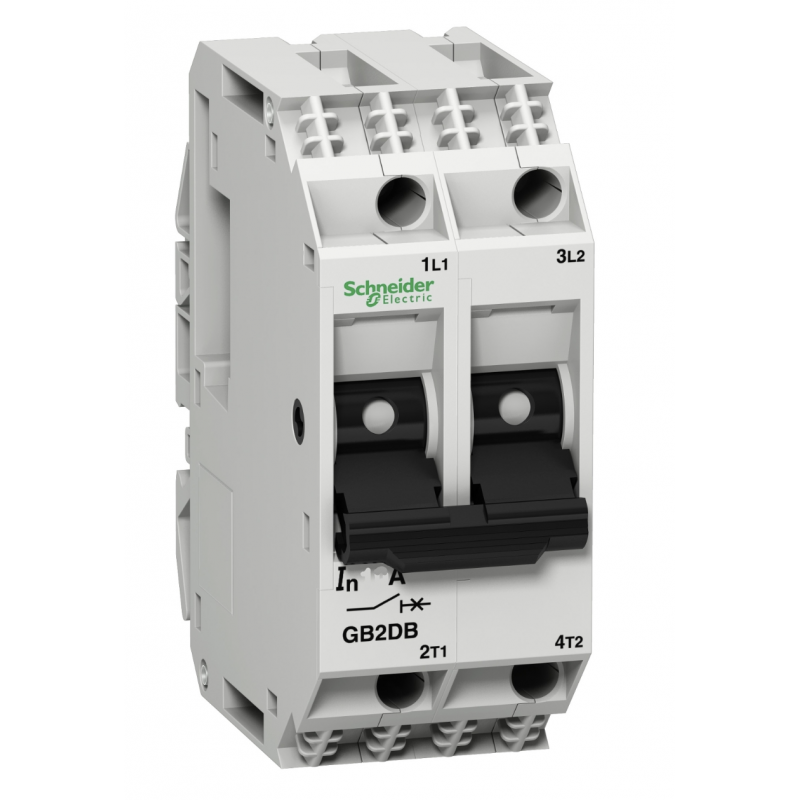 GB2DB05 – Автоматический выключатель с комбинированным расцепителем TeSys, 2P Ith-0.5 A, Schneider Electric