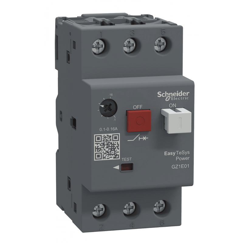 GZ1E01 - Автомат защиты двигателя Easy TeSys, Ir-0.1-0.16 A, Schneider Electric