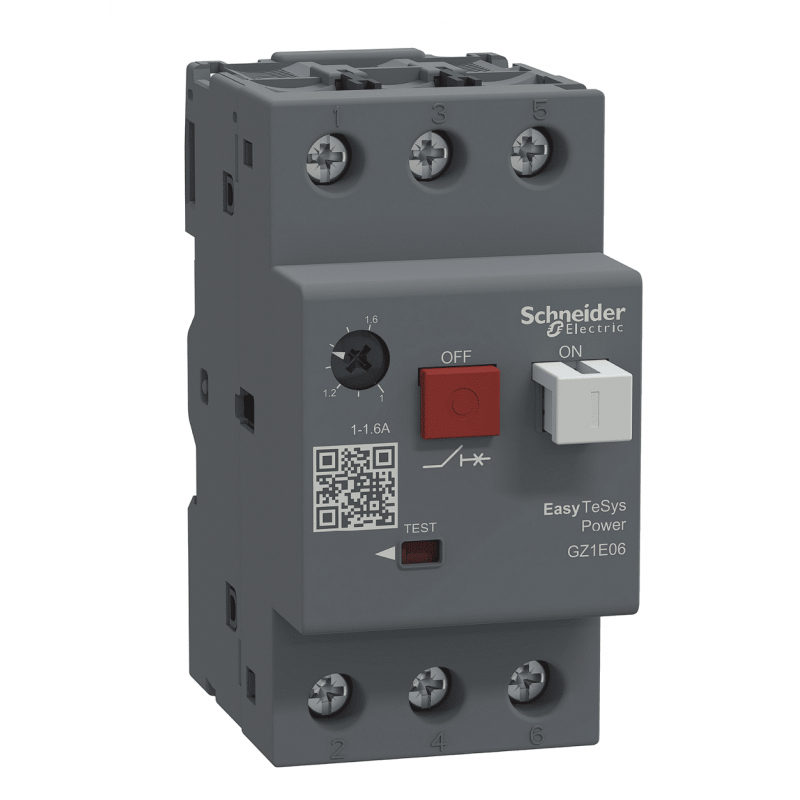 GZ1E06 - Автомат защиты двигателя Easy TeSys, Ir-1-1.6 A, Schneider Electric