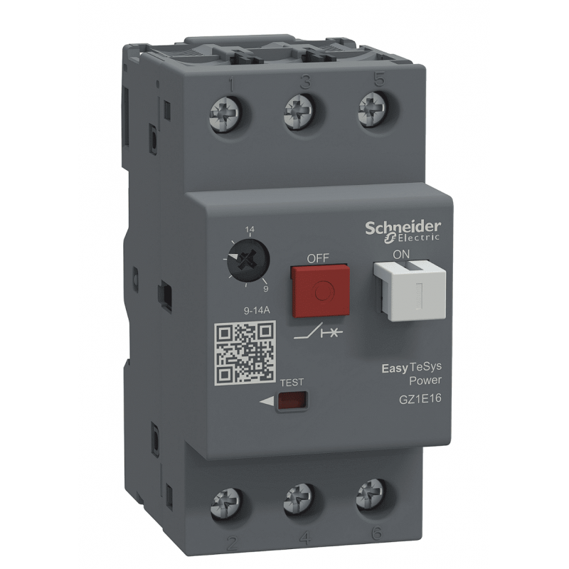 GZ1E16 - Автомат защиты двигателя Easy TeSys, Ir-9-14 A, Schneider Electric
