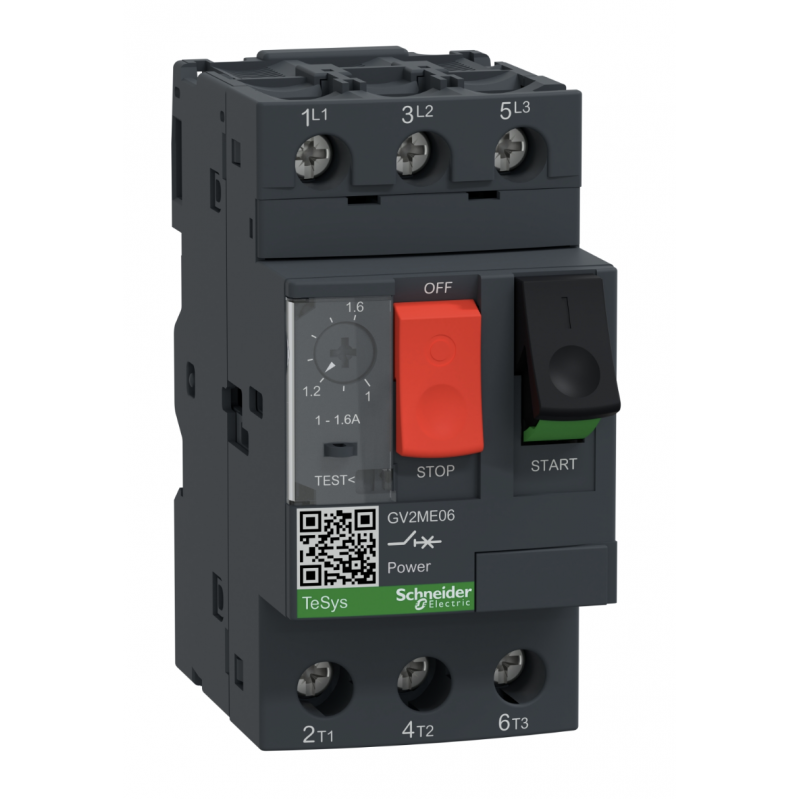 GV2ME06 - Автомат защиты двигателя Tesys, Ir-1-1.6 A, Schneider Electric