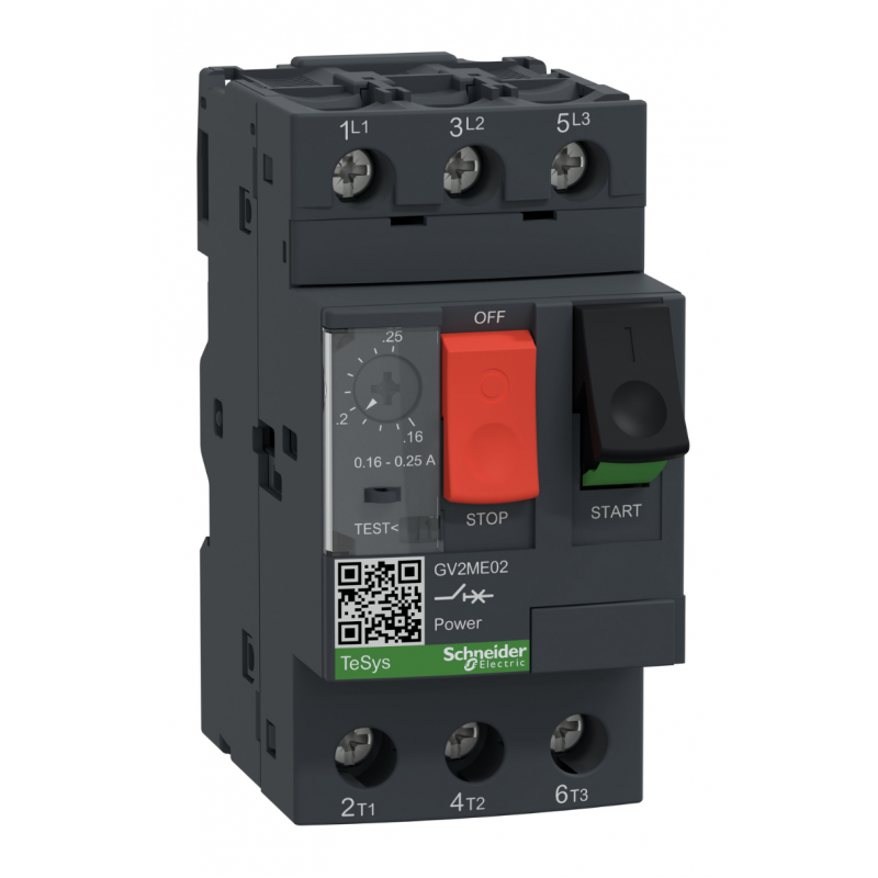 GV2ME02 - Автомат защиты двигателя Tesys, Ir-0.16-0.25 A, Schneider Electric