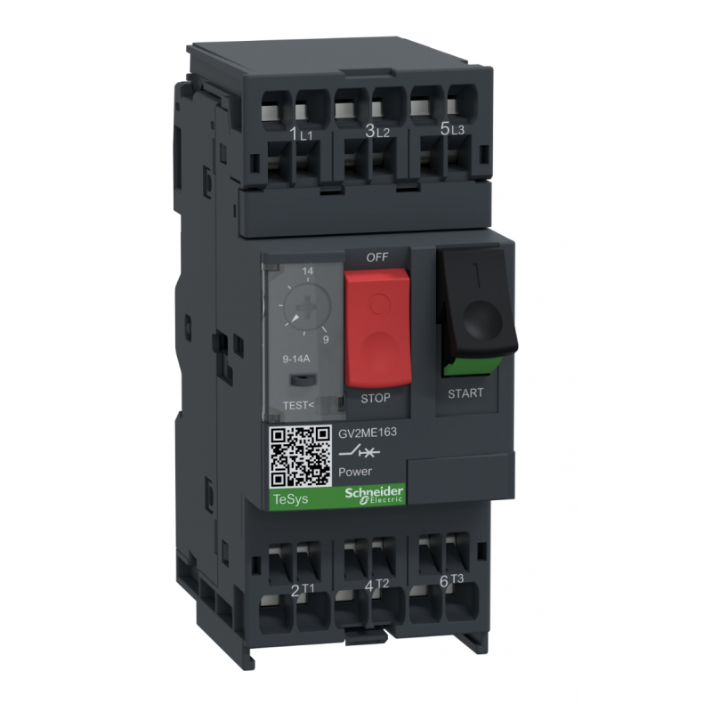 GV2ME163 - Автомат защиты двигателя TeSys, Ir-9-15 A, пруж., Schneider Electric