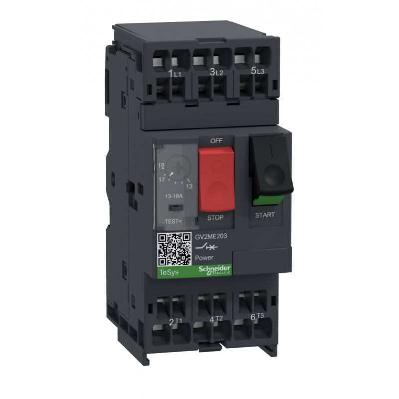 GV2ME203 - Автомат защиты двигателя TeSys, Ir-13-18 A, пруж., Schneider Electric