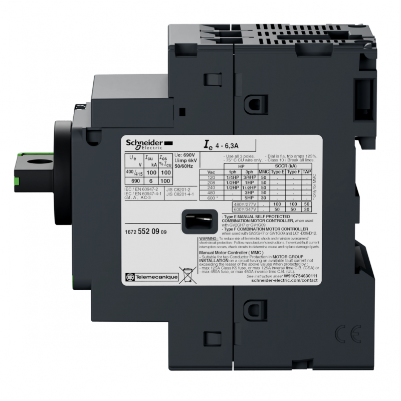 GV2P06 —  Автомат защиты двигателя TeSys, Ir-1-1.6 A, Schneider Electric