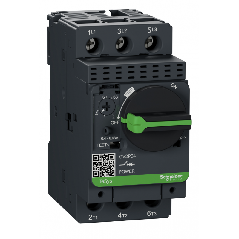 GV2P04 —  Автомат защиты двигателя TeSys, Ir-0.40-0.63 A, Schneider Electric