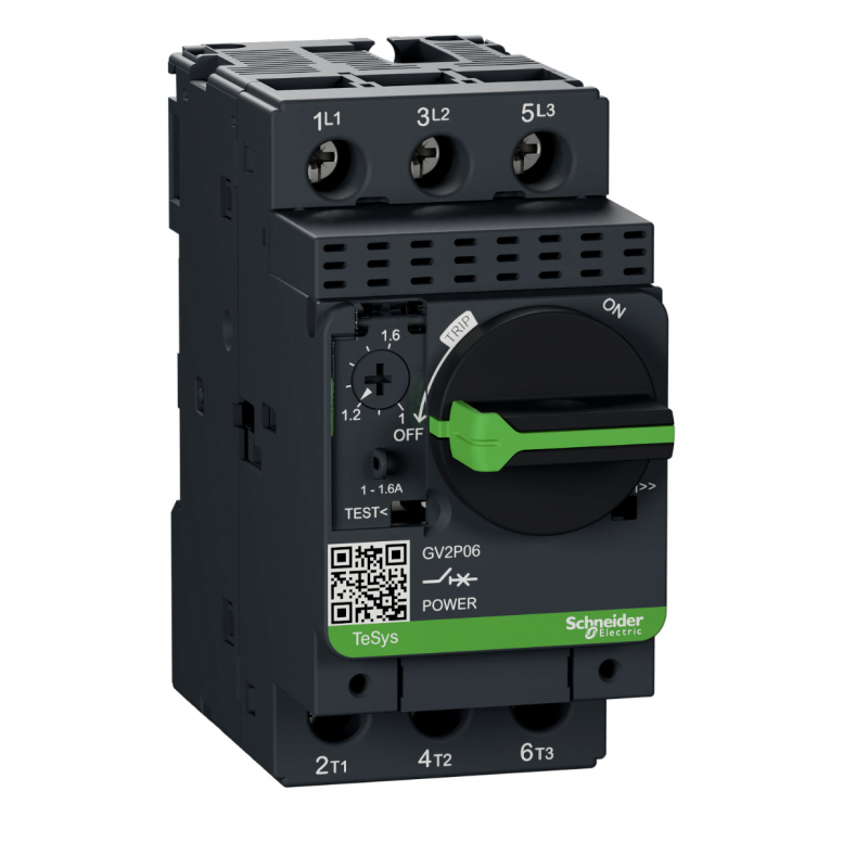 GV2P06 —  Автомат защиты двигателя TeSys, Ir-1-1.6 A, Schneider Electric