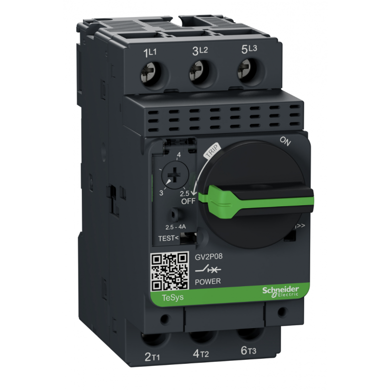 GV2P08 —  Автомат защиты двигателя TeSys, Ir-2.5-4 A, Schneider Electric