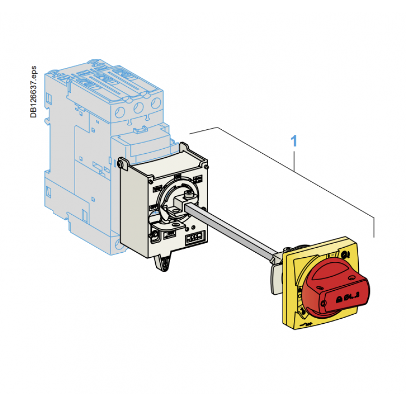 GV3APN01 – Комплект поворотной рукоятки GV3, чёрный, IP54, Schneider Electric
