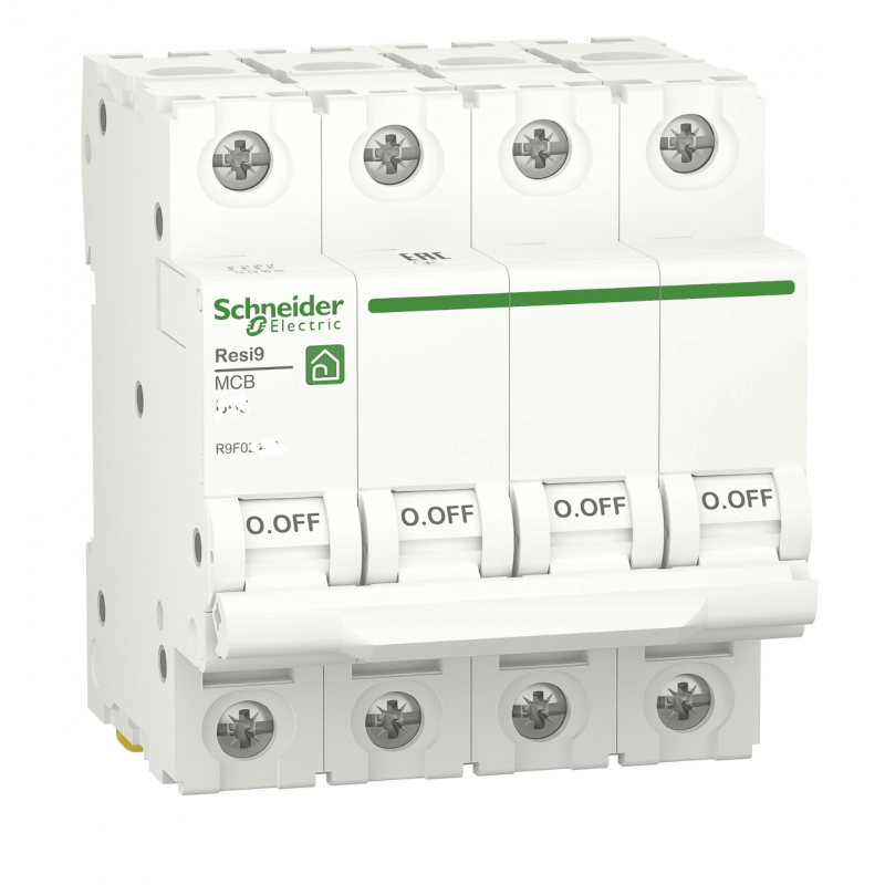 R9F02425 - Автоматический выключатель RESI9, 4P In=25 A, Кривая B, 6 кА, Schneider Electric