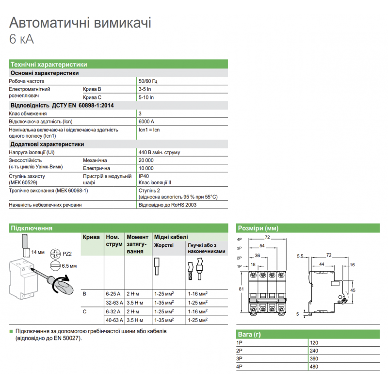 R9F12116 - Автоматический выключатель RESI9, 1P In=16 A, Кривая C, 6 кА, Schneider Electric