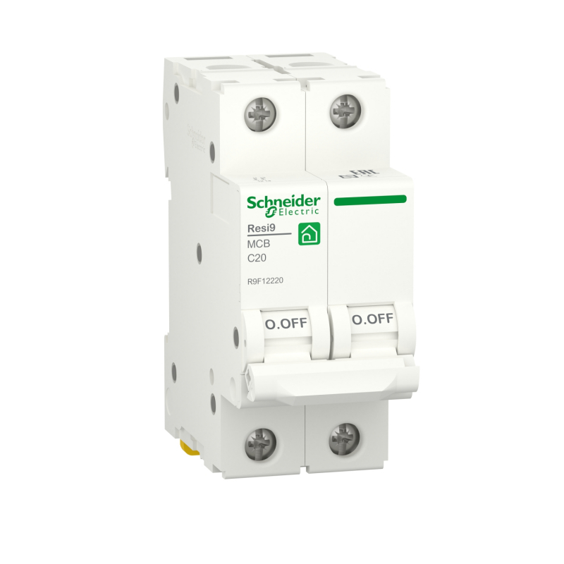 R9F12220 - Автоматический выключатель RESI9, 2P In=20 A, Кривая C, 6 кА, Schneider Electric