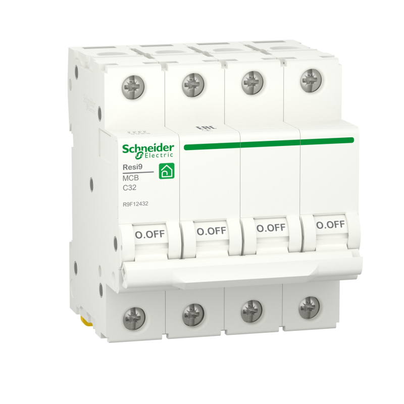 R9F12432 - Автоматический выключатель RESI9, 4P In=32 A, Кривая C, 6 кА, Schneider Electric