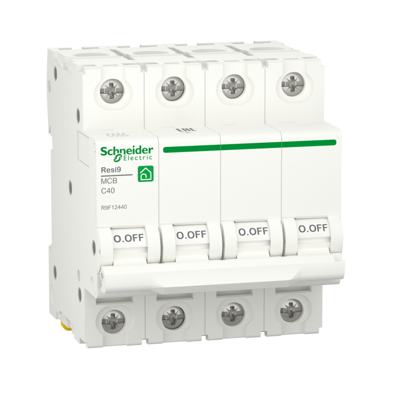 R9F12440 - Автоматический выключатель RESI9, 4P In=40 A, Кривая C, 6 кА, Schneider Electric