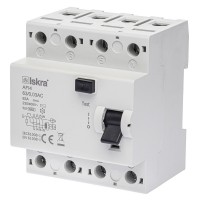 Дифференциальный выключатель нагрузки (УЗО) AFI4, 4P In-63А, 30mA, Тип AC, 6kA, ISKRA (030105073000)