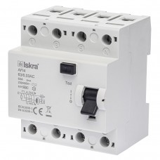 030105073000 - Дифференциальный выключатель нагрузки (УЗО) AFI4, 4P In-63А, 30mA, Тип AC, 6kA, ISKRA