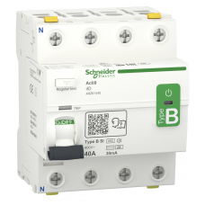 A9Z61440 - Дифференциальный выключатель нагрузки (УЗО) ilD, 4P In-40А, 30mA, Тип B-SI, 10kA, Schneider Electric